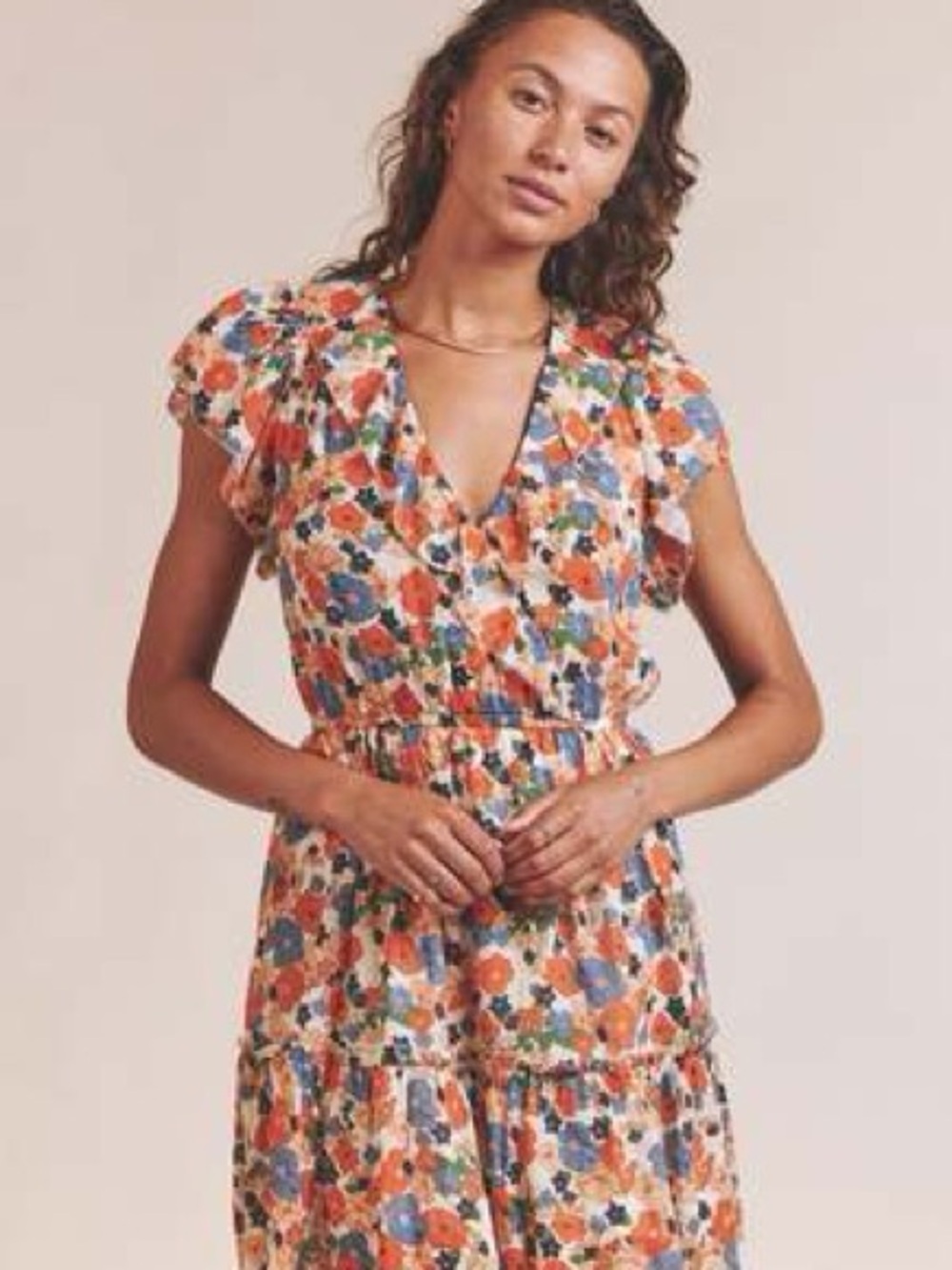 Trovata Birds of Paradise Marcella Marina Floral Mini Dress Size Large